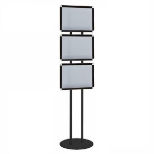 PBCRA106N-espositore-piantana-autoportante-con-cornice-a-scatto-A3-nera