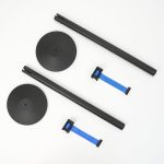 PBS1028-colonnine-segna-percorso-nera-base-conica-con-nastro-3-mt.-vari-colori