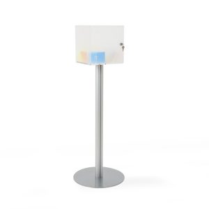 PBS490U-cubo-in-plexiglas-satinato-autoportante-su-piantana