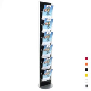 PBS516T-espositore-colorato-porta-depliant-BASE-FISSA-autoportante-6-tasche-A4
