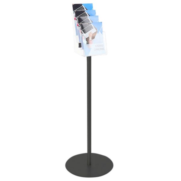 PBSLV02-porta-depliant-nero-con-tasche-A5-verticale PBSLV02-porta-depliant-nero-con-tasche-A5-verticale
