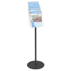 PBSLV10-porta-depliant-da-terra-nero-con-4-tasche-A4-in-plexiglass